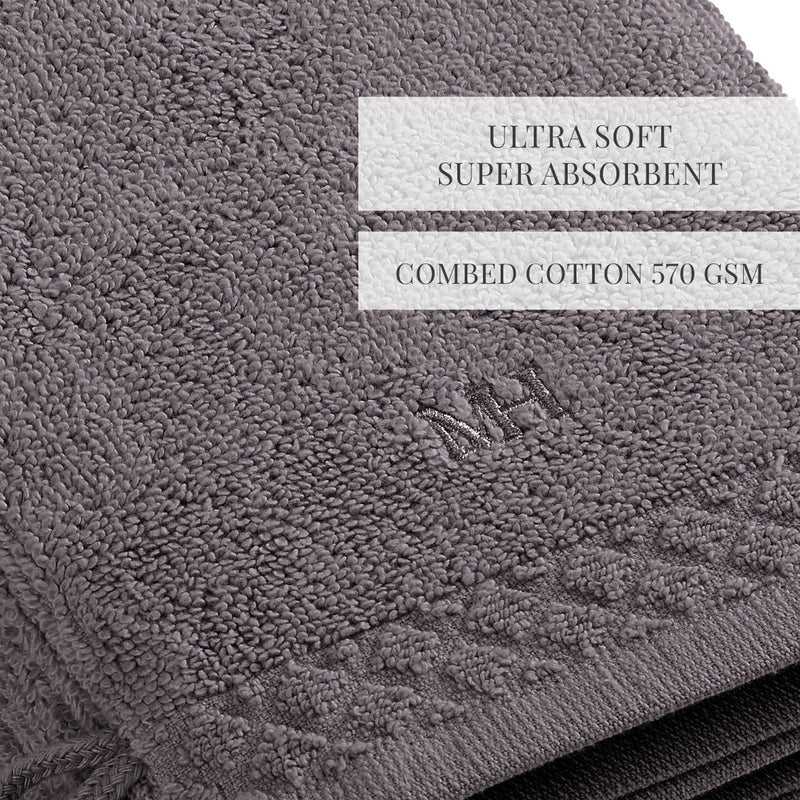 Eden - Gant De Toilette - Coton Peigné Lt - Gris Foncé