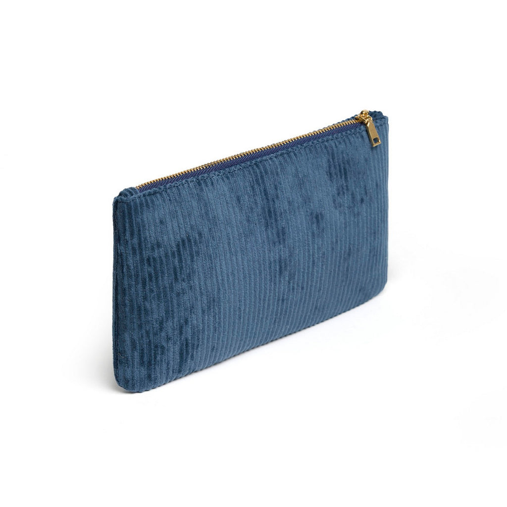 Uni - Pochette Plate Velours Côtelé - Bleu