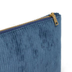 Uni - Pochette Plate Velours Côtelé - Bleu