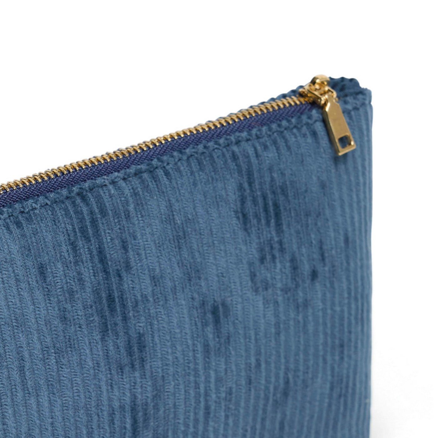 Uni - Pochette Plate Velours Côtelé - Bleu