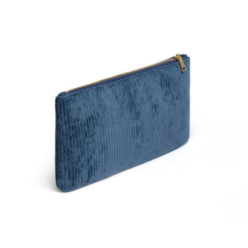 Uni - Pochette Plate Velours Côtelé - Bleu