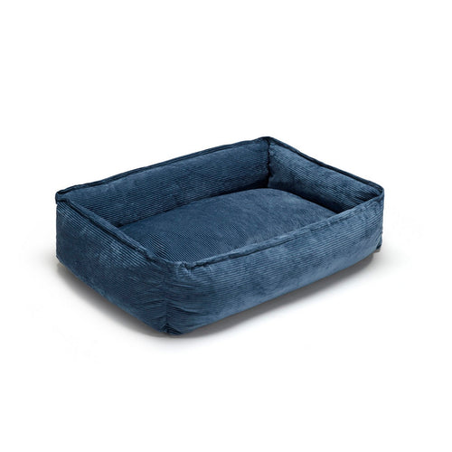 Uni - Panier Pour Chien Velours Côtelé - Bleu