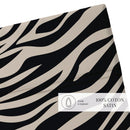 Rêves Zébrés - Drap Plat - Satin De Coton - Noir