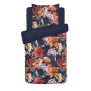 Fleur De Miel - Housse De Couette + Taie D'Oreiller - Satin De Coton - Bleu Foncé