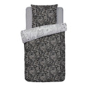 Indienne - Housse De Couette + Taie D'Oreiller - Satin De Coton - Noir