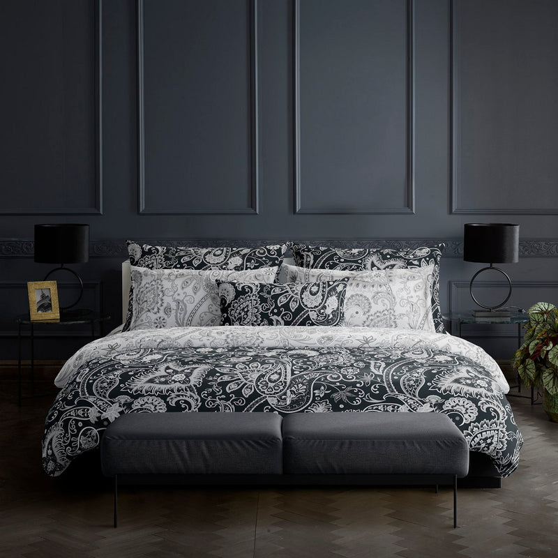 Indienne - Taie De Traversin - Satin De Coton - Gris Clair
