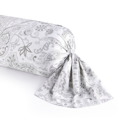Indienne - Taie De Traversin - Satin De Coton - Gris Clair