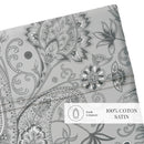 Indienne - Drap Plat - Satin De Coton - Gris Clair