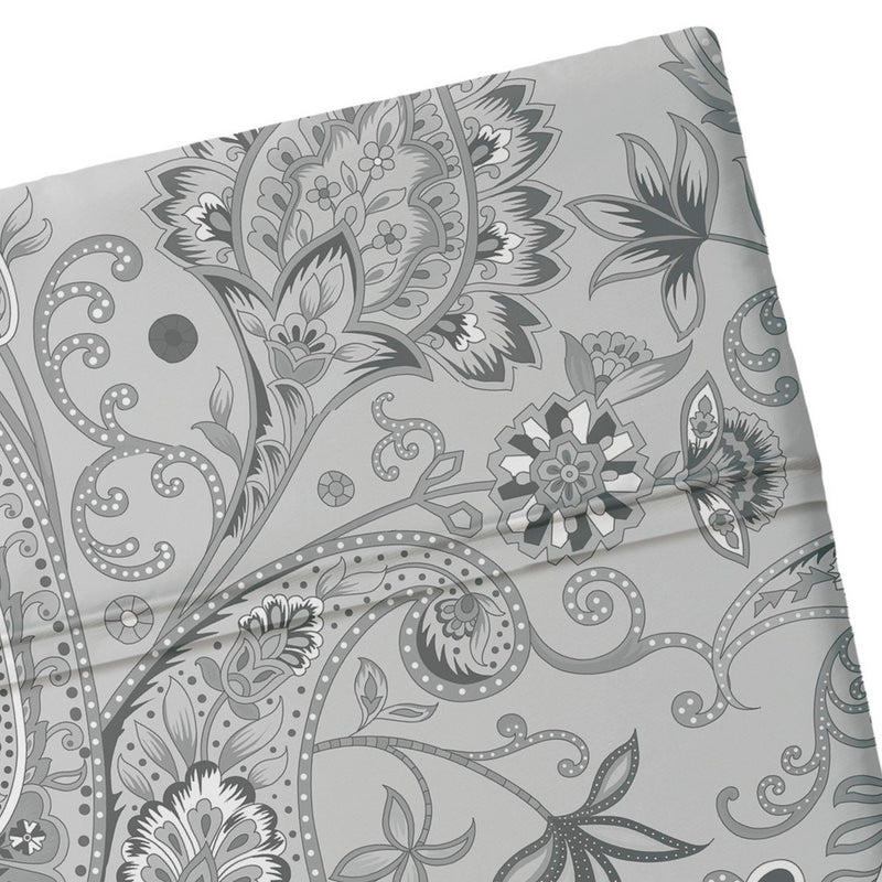 Indienne - Drap Plat - Satin De Coton - Gris Clair