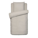 Rayures Élégantes - Housse De Couette + Taie D'Oreiller - Satin De Coton - Taupe