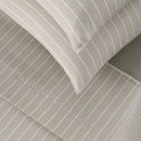 Rayures Élégantes - Housse De Couette + Taie D'Oreiller - Satin De Coton - Taupe