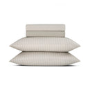 Rayures Élégantes - Ensemble De Draps - Satin De Coton - Taupe