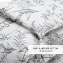 Colibri Floral - Édredon Avec Glands - Noir Gris