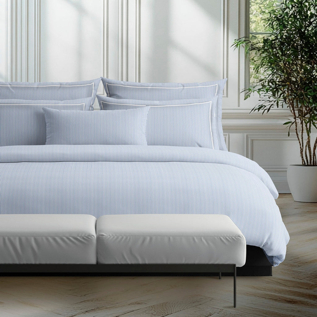 Dauphine - Taie De Traversin - Coton Percale - Bleu Clair