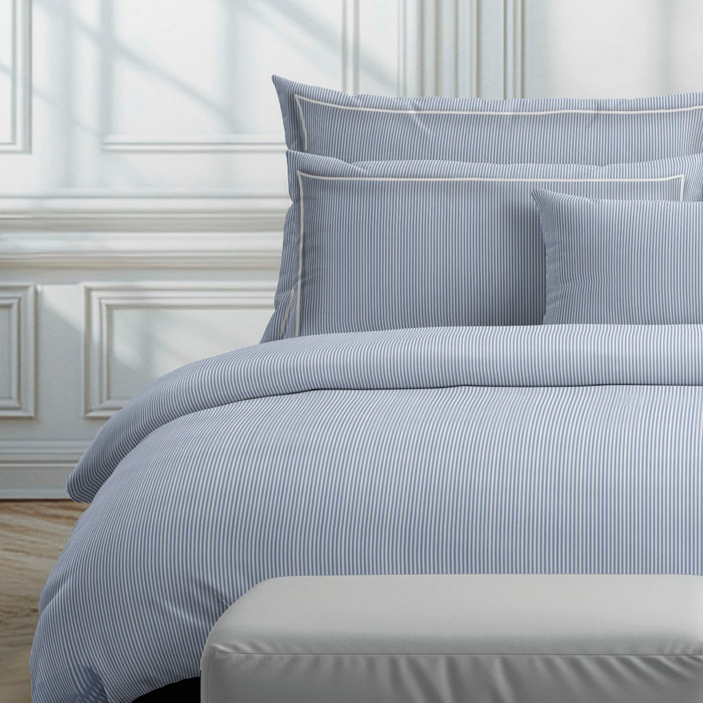 Dauphine - Drap Plat - Coton Percale - Bleu Clair
