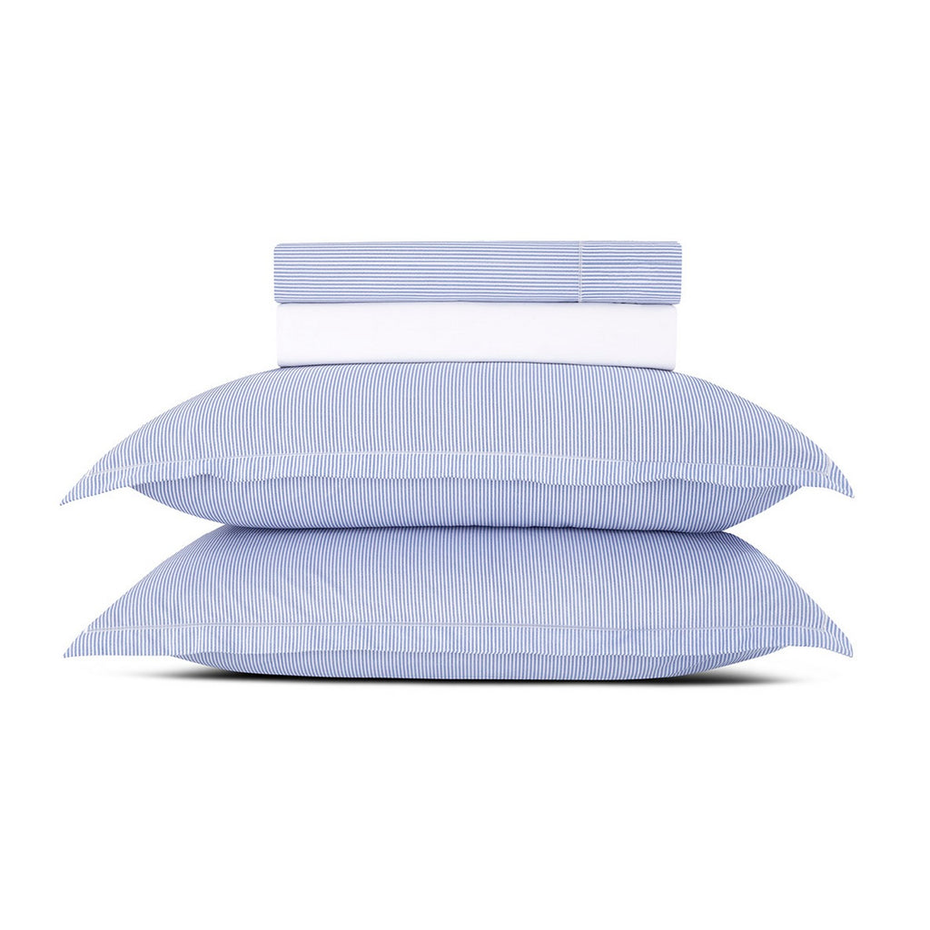 Dauphine - Ensemble De Draps - Coton Percale - Bleu Clair