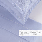 Dauphine - Ensemble De Draps - Coton Percale - Bleu Clair