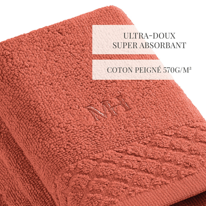 Eden - Serviette D'Invité - Coton Peigné Lt - Terracotta