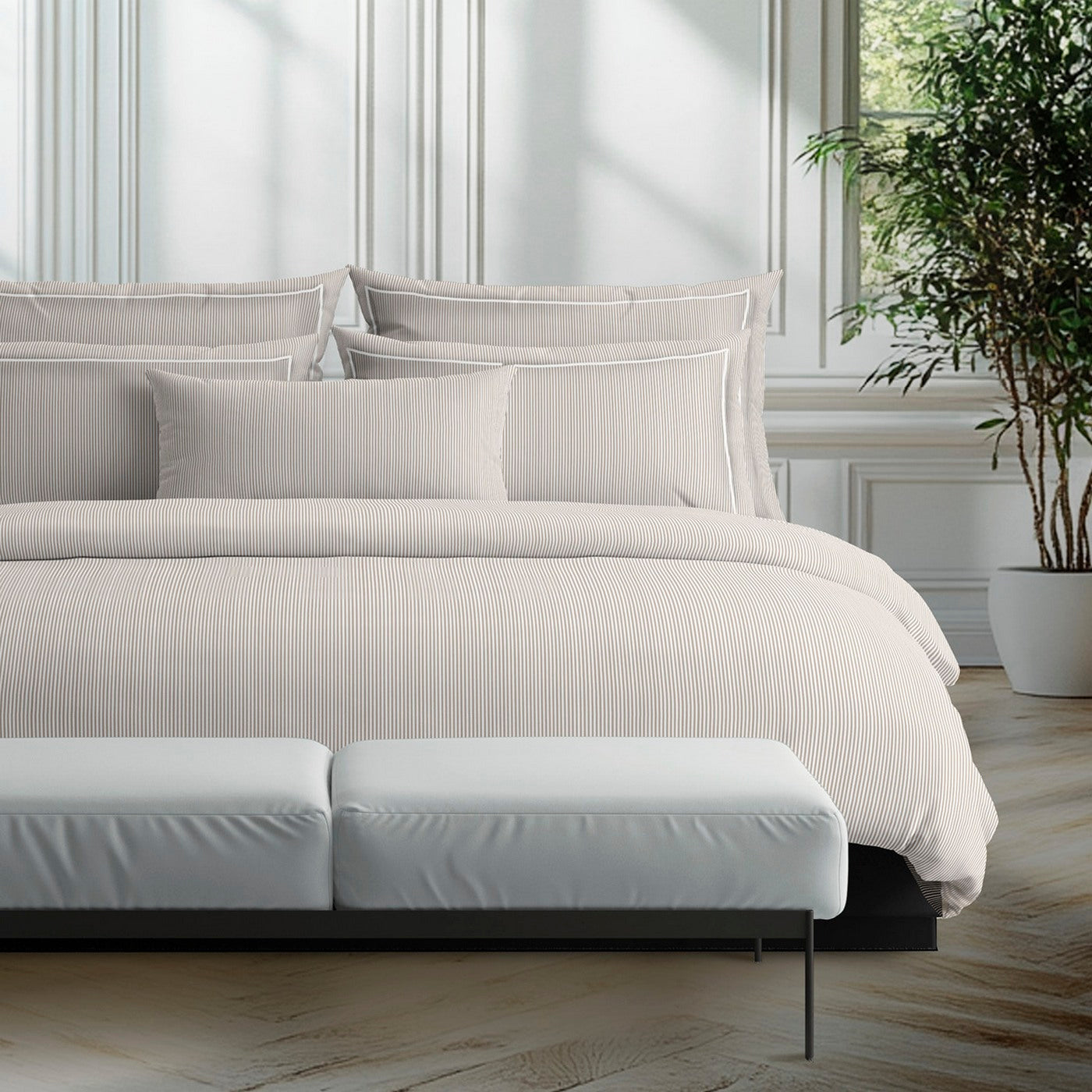 Dauphine - Taie De Traversin - Coton Percale - Taupe