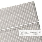 Dauphine - Drap Plat - Coton Percale - Taupe