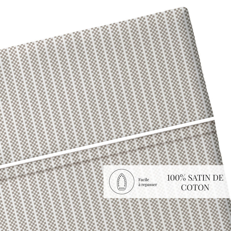 Dauphine - Drap Plat - Coton Percale - Taupe