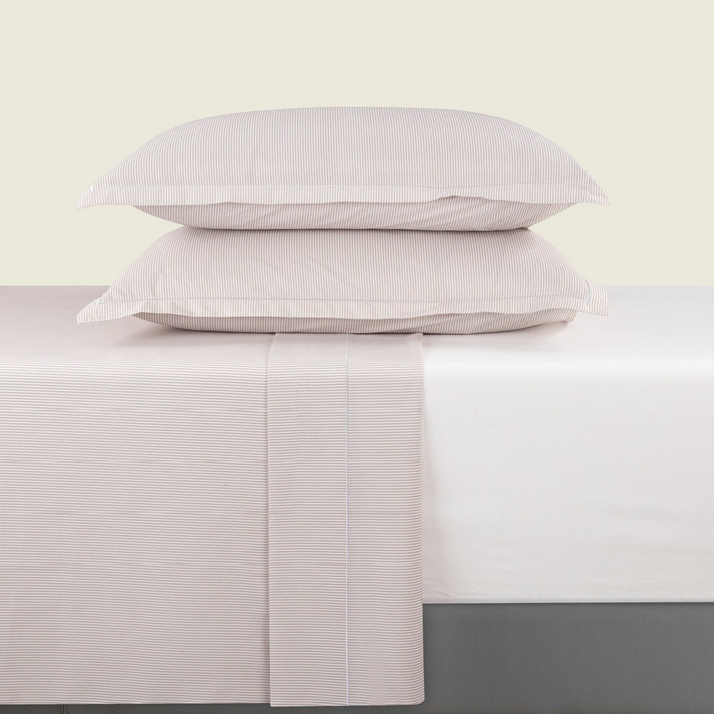 Dauphine - Ensemble De Draps - Coton Percale - Taupe