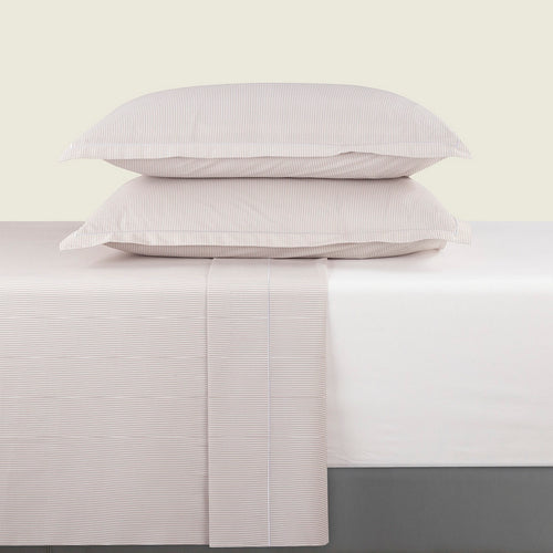 Dauphine - Ensemble De Draps - Coton Percale - Taupe