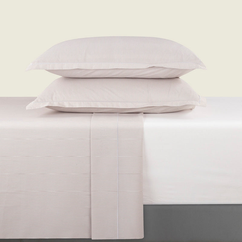 Dauphine - Ensemble De Draps - Coton Percale - Taupe