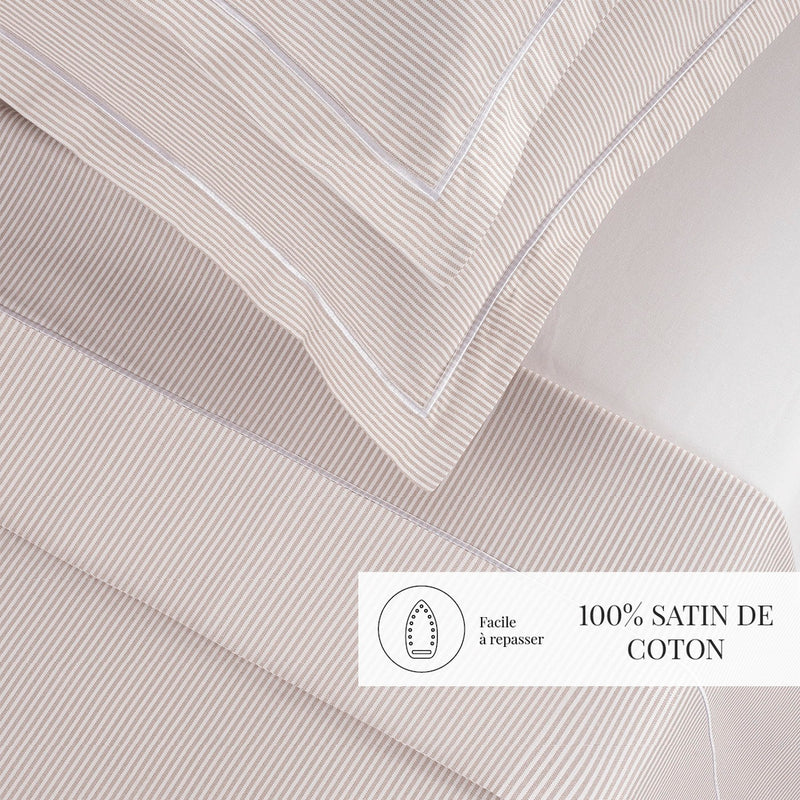 Dauphine - Ensemble De Draps - Coton Percale - Taupe