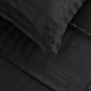 Dobby Stripe Woven - Ensemble De Draps - Satin De Coton - Rayure Tissé Dobby - Noir