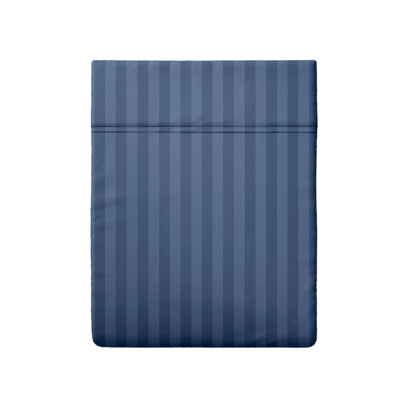 Dobby Stripe Woven - Drap Plat - Satin De Coton - Dobby Stripe - Bleu