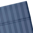 Dobby Stripe Woven - Drap Plat - Satin De Coton - Dobby Stripe - Bleu