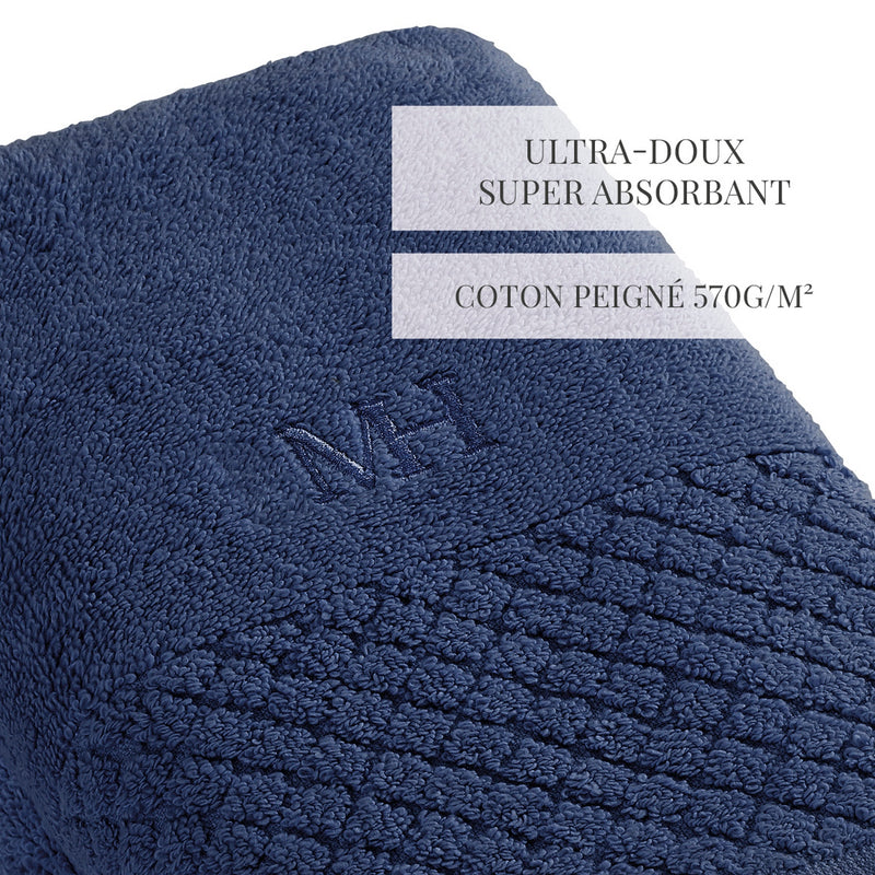 Eden - Set De 2 Serviettes - Bleu Marine