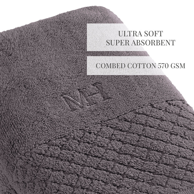Eden - Serviette - Coton Peigné Lt - Gris Foncé