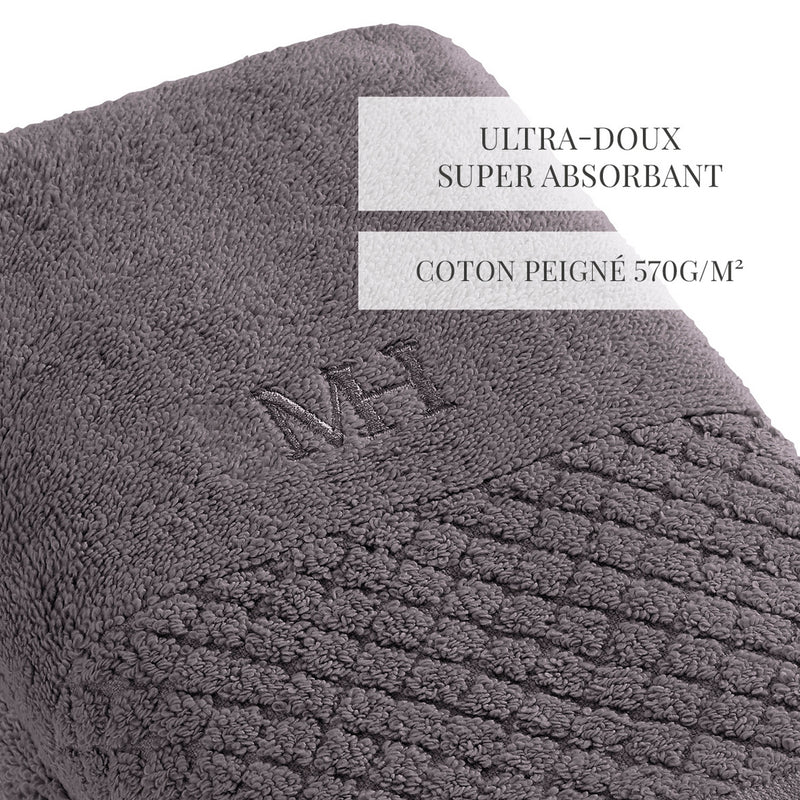 Eden - Serviette - Coton Peigné Lt - Gris Foncé