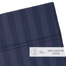 Dobby Stripe Woven - Drap Plat - Satin De Coton - Dobby Stripe - Bleu Foncé