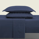 Dobby Stripe Woven - Ensemble De Draps - Satin De Coton - Rayure Tissé Dobby - Bleu Foncé