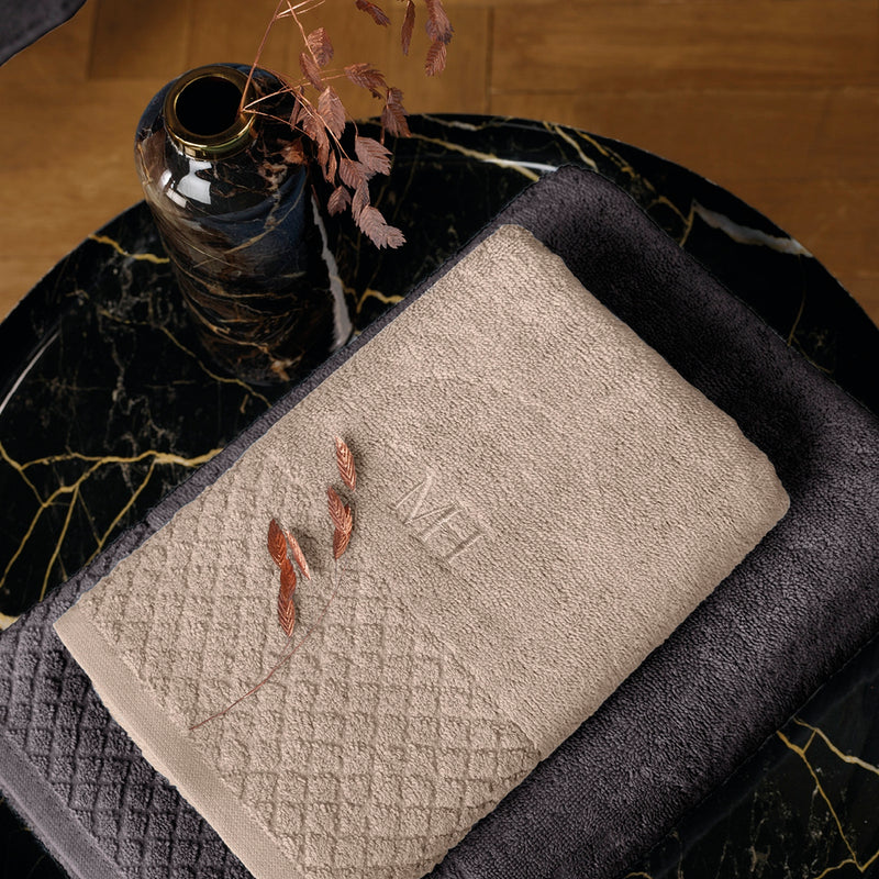 Eden - Serviette - Coton Peigné Lt - Taupe
