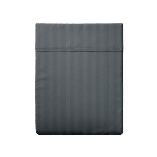 Dobby Stripe Woven - Drap Plat - Satin De Coton - Dobby Stripe - Gris Foncé
