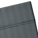 Dobby Stripe Woven - Drap Plat - Satin De Coton - Dobby Stripe - Gris Foncé