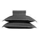 Dobby Stripe Woven - Ensemble De Draps - Satin De Coton - Rayure Tissé Dobby - Gris Foncé