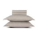 Dobby Stripe Woven - Ensemble De Draps - Satin De Coton - Rayure Tissé Dobby - Taupe