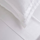 Dobby Stripe Woven - Ensemble De Draps - Satin De Coton - Rayure Tissé Dobby - Blanc