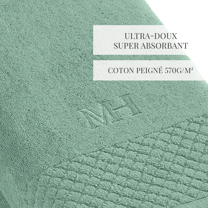 Eden - Set De 2 Draps De Bain - Vert Bouteille