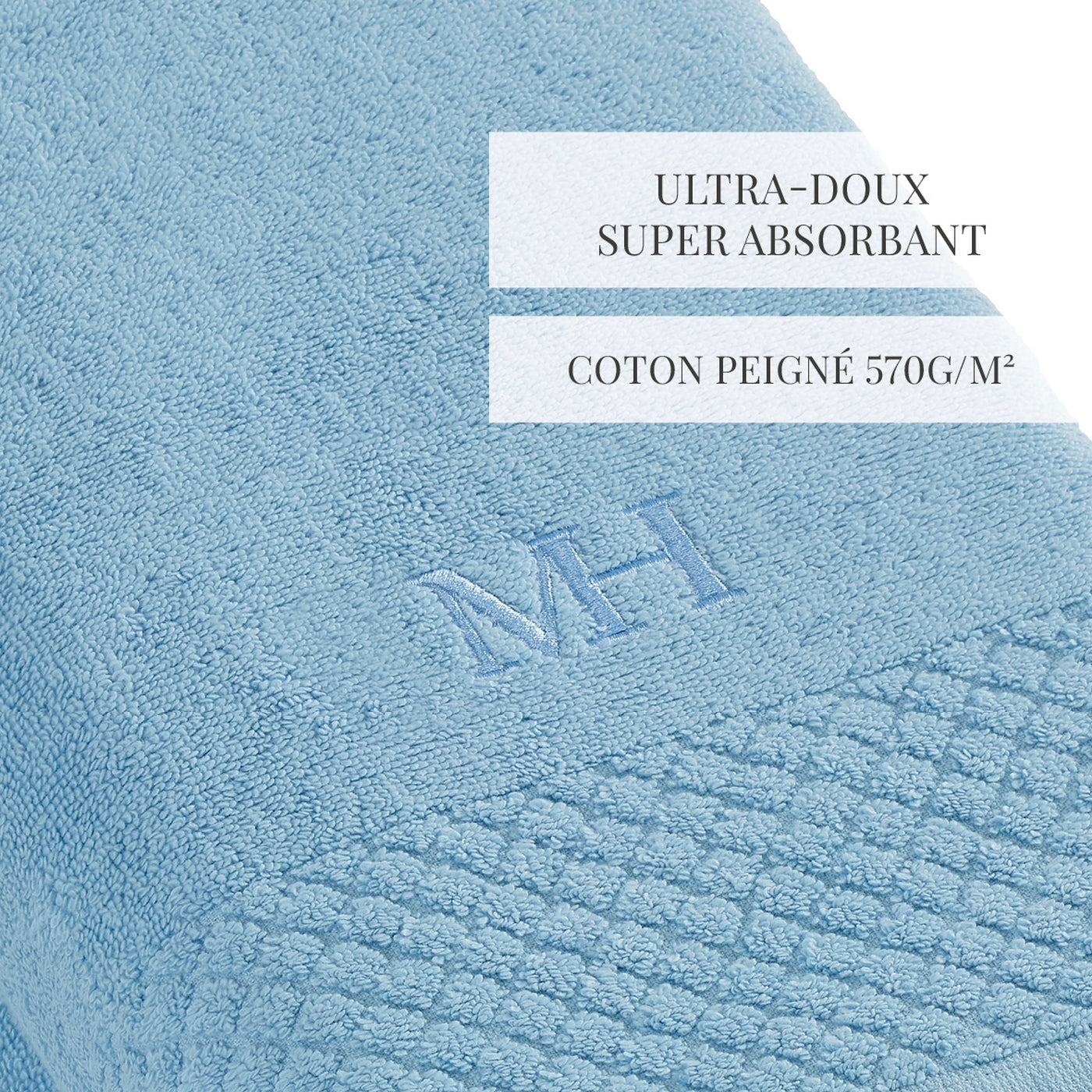 Eden - Set De 2 Draps De Bain - Bleu Ciel
