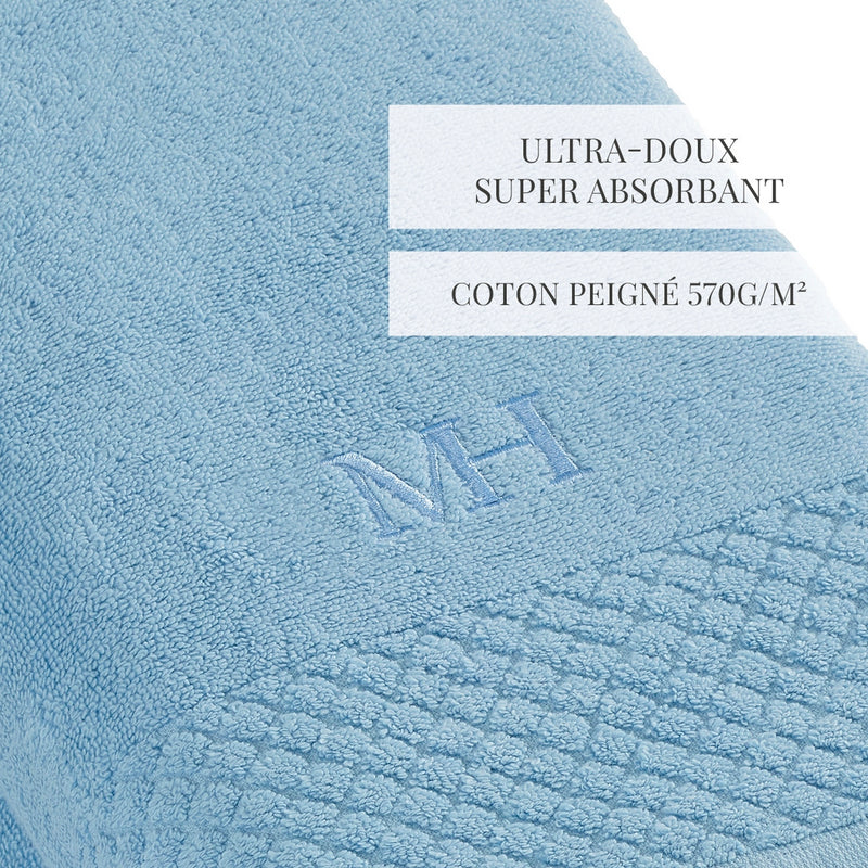 Eden - Set De 2 Draps De Bain - Bleu Ciel