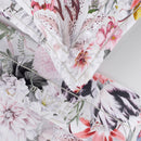 Fleurs Éclatantes - Ensemble De Draps - Satin De Coton - Blanc