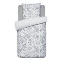 Fleurs Esquissées - Housse De Couette + Taie D'Oreiller - Satin De Coton - Blanc