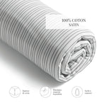 Fleurs Esquissées - Drap-Housse - Satin De Coton - Gris