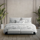 Fleurs Esquissées - Drap Plat - Satin De Coton - Gris
